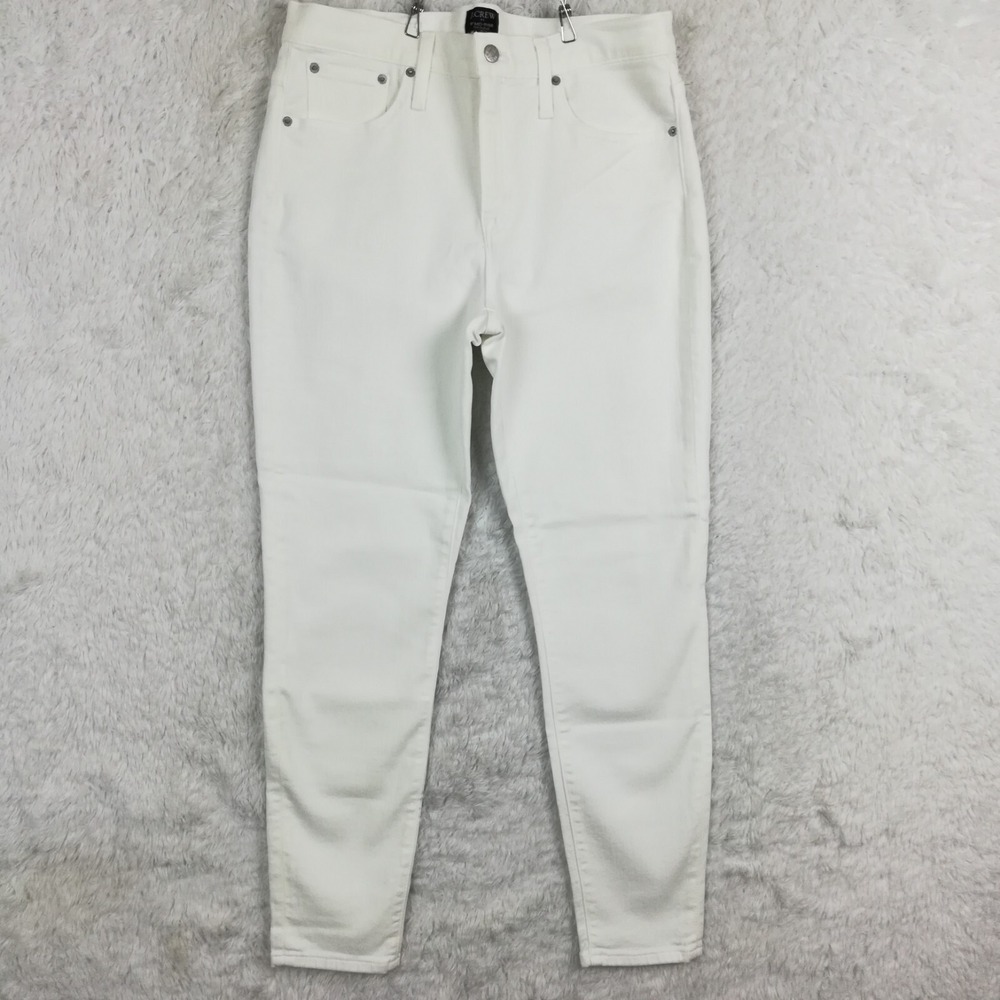 J. Crew Womens Jeans 9" Mid Rise Skinny Denim White Stretch Preppy 31